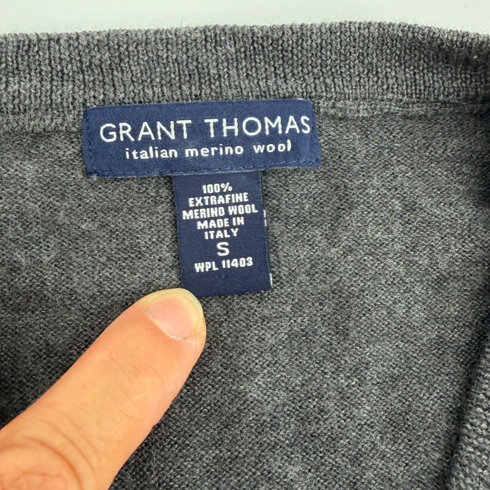 Grant Thomas Women Gray Wool Crew Neck Pullover Sweater Charcoal Size Medium - Picture 2 of 8